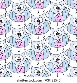 pattern doodle owl vector
