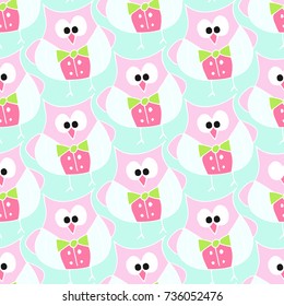 pattern doodle owl vector
