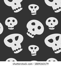 Pattern with doodle skull for web design, textile and wrapping. Vector background. Hand drawn