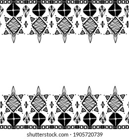 pattern of doodles in scandinavian style on white background 