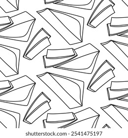 pattern of doodles with triangular pieces and thinly sliced piece of cheddar cheese. Texture triangular piece hard cheese, cut into flat slices, diverse group. Seamless dairy products with thin slices