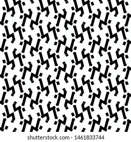 Pattern with dots and broken line marks on white background. Tile. Paper. Textile. Vector illustration.