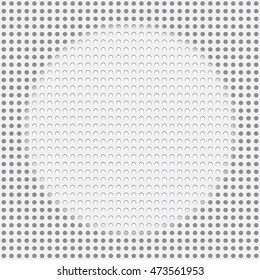 Pattern dots in circle on white, vector illustration.