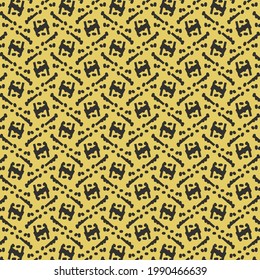 Patrón con los signos de puntos y las marcas hechas en amarillo y negro. Textura de papel tapiz. Impresión textil.