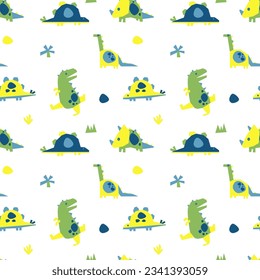 Pattern of dragons. Seamless dinosaur pattern