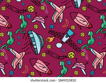 pattern drawing of an airplane with soft colors