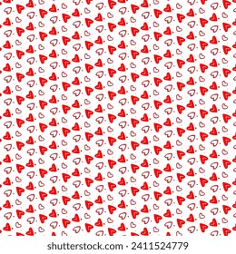 Patrón, dibujo, corazones, hermosos, elegantes corazones para el Día de San Valentín, corazones de varias formas, tamaños y colores. Ilustración del vector EPS10