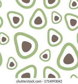 The pattern of drawn by hand avocado avocado with the pit schematic drawing