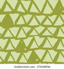 Pattern drawn in green ink. Abstract brush strokes. Simple minimalist design. Greenary
