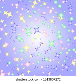 Pattern of drawn vector stars. cartoon. colorful background.