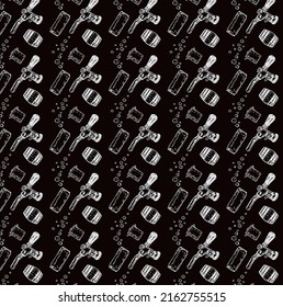 Pattern with drink tap and beer containers