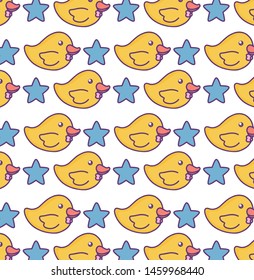 pattern of ducks with stars decoration