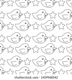 pattern of ducks with stars decoration