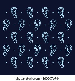 a pattern of ears with line and flat design