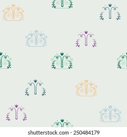 Pattern with east ornament on a light background