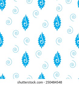 Pattern with east ornament on a light blue background