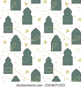 Pattern from the east windows. Silhouette of Arab decorative window frames exact vector cartoon patterns. Shapes, lines, decorated elements on a white background. Repeating texture