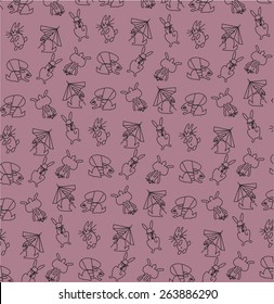 Pattern with easter bunny