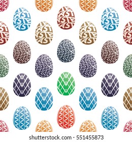 Pattern with easter eggs. Can be used for wallpaper, pattern fills, textile, web page background, surface textures, Image for advertising booklets, banners, flayers.