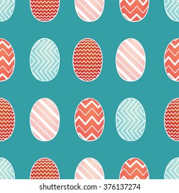 Pattern with easter eggs. Vector of easter eggs, can be used for wallpaper, cover fills, web page background, surface textures. Vector linen texture.