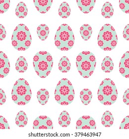 Pattern with easter eggs. Vector of easter eggs, can be used for wallpaper, cover fills, web page background, surface textures. Vector linen texture.