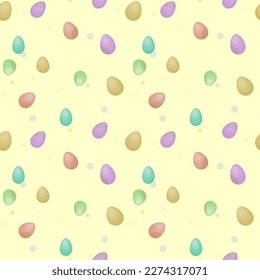 pattern with easter painted eggs.vector illustration