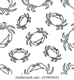 Pattern of easy crabs. flat vector illustration. 