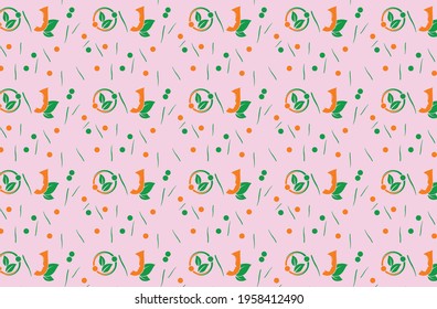 diseño de iconos de ecología de patrones en fondo rosa