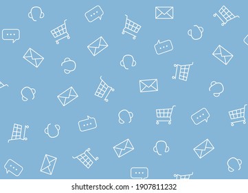 pattern with e-commerce icons- vector illustration