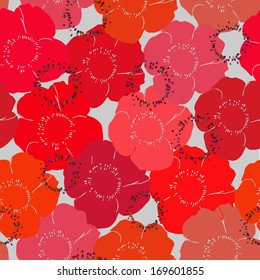 Pattern of ed poppies