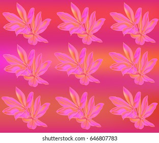 Pattern with Edelweiss in pink color. May be used as a pattern on fabric or floral background