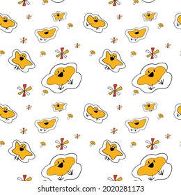 pattern egg chicken flower hand draw cute cartoon vector background paper 