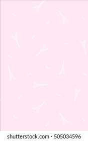 Pattern with Eiffel tower. Vector illustration.
