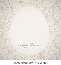 Pattern elegant easter frame with egg and rabbit. Eps10 vector background.