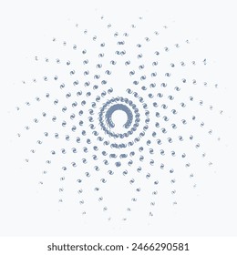 Pattern element on a white background. The vector image can be used as a decoration for fine art.