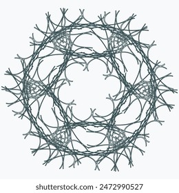 Pattern element on a white background. The vector image can be used as a fine art decoration.