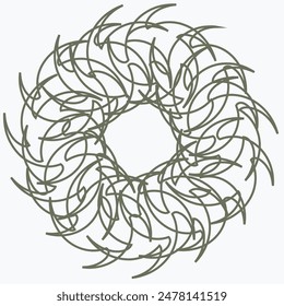 Pattern element on a white background. The vector image can be used as a fine art decoration.