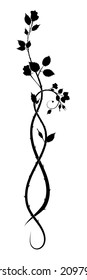 pattern element rose climbing plant black drawing. vector stock image