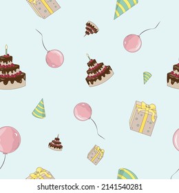 Pattern with elements for birthday