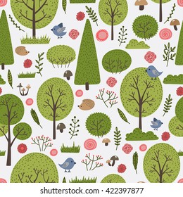 Pattern with elements of the forest
