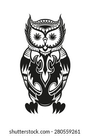 Pattern elements in a form of owl made in vector