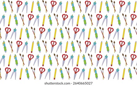 Pattern with elements for school.. Vector design elements, suitable for textiles, backgrounds, cards, banners web design