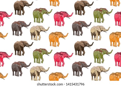 Pattern of elephants, art art for print and print