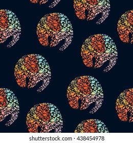 pattern elephants in tracery