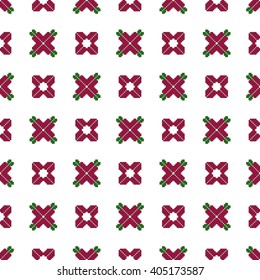 pattern for embroidery seamless. Pixel Mosaic. Red, blue, green color. Vector Image. For textile and light industry, design, printing, presentations.