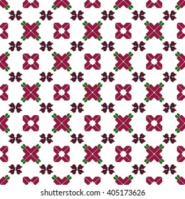 pattern for embroidery seamless. Pixel Mosaic. Red, blue, green color. Vector Image. For textile and light industry, design, printing, presentations.