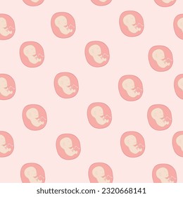 Pattern embryo embryo pregnancy placenta umbilical cord vector illustration