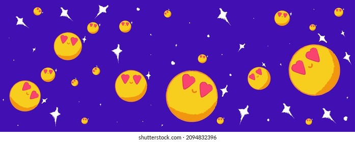 Patrón con emoji. Ilustración de dibujos animados.