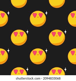Pattern with emoji. Vector cartoon illustration.