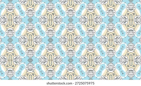 Das Muster ist endlos, ein fließendes florales Design, das ihm einen Vintage-Look verleiht.